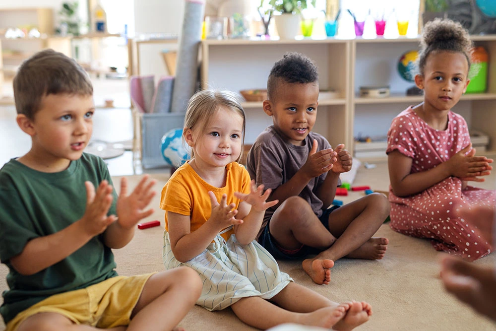 Children sitting together for a group learning activity